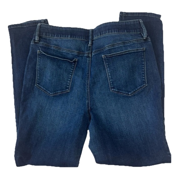 Chico’s Jeans Mid Rise, Stretch Waist, Dark Distressed, Straight Sz 2R Or L/12 - Picture 3 of 10